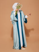 BUY AQUA SATIN REVERSIBLE ABAYA (SKY + TURQUOISE) - Modest Essentials